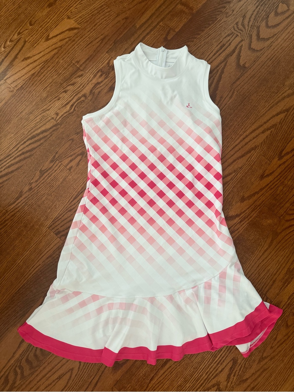 Sleeveless White & Pink Gradient Tennis Dress